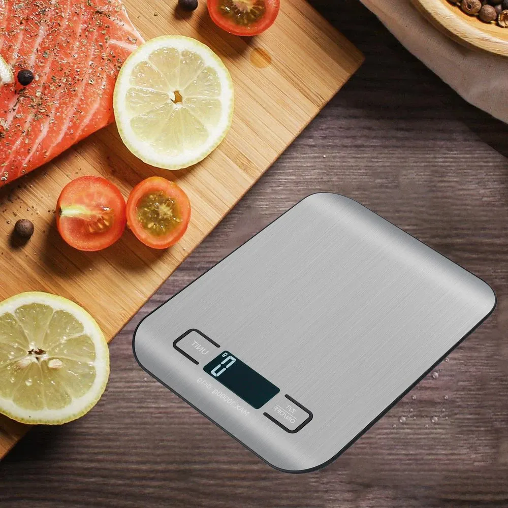 Balance de cuisine électronique en acier inoxydable avec écran LCD 5