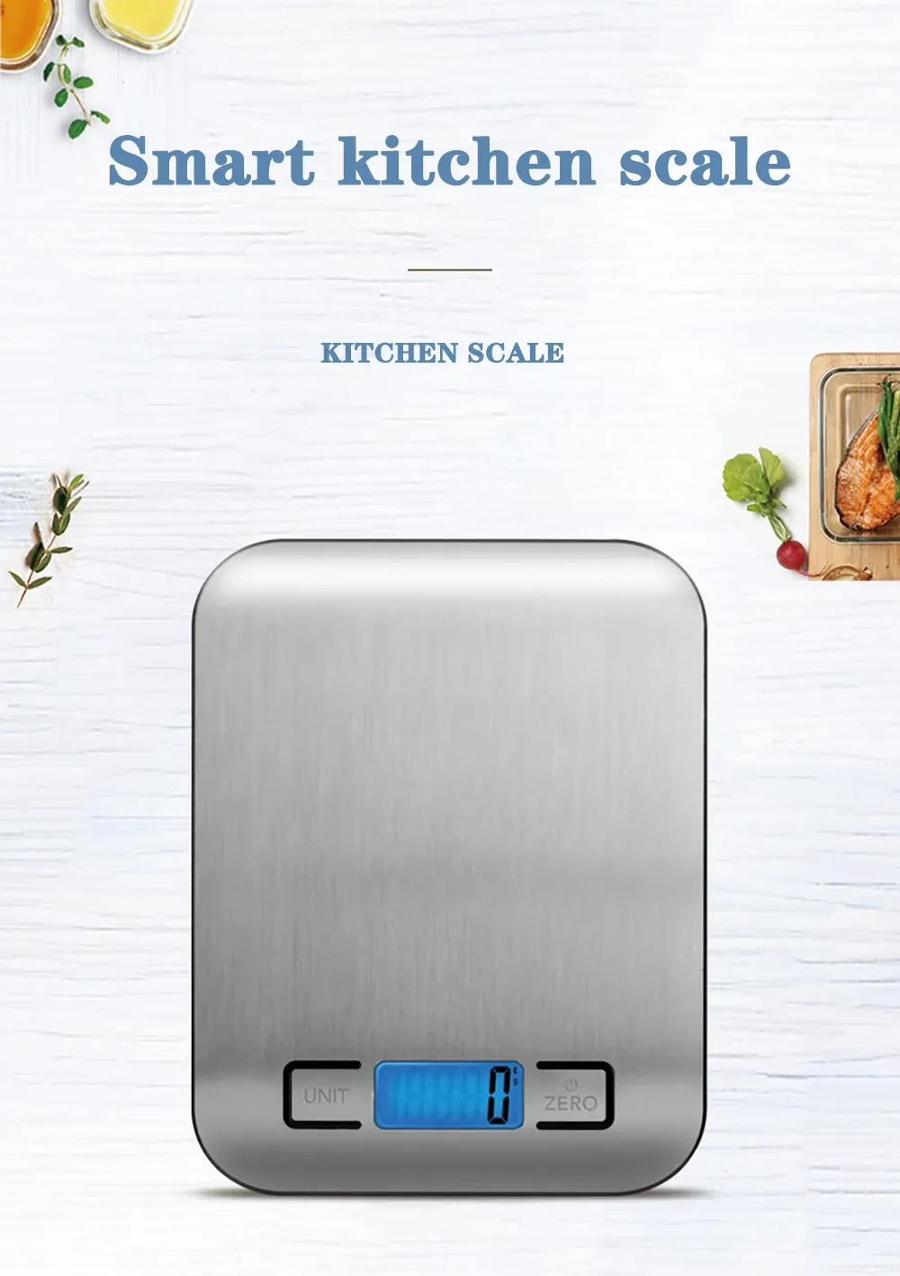 Balance de cuisine électronique en acier inoxydable