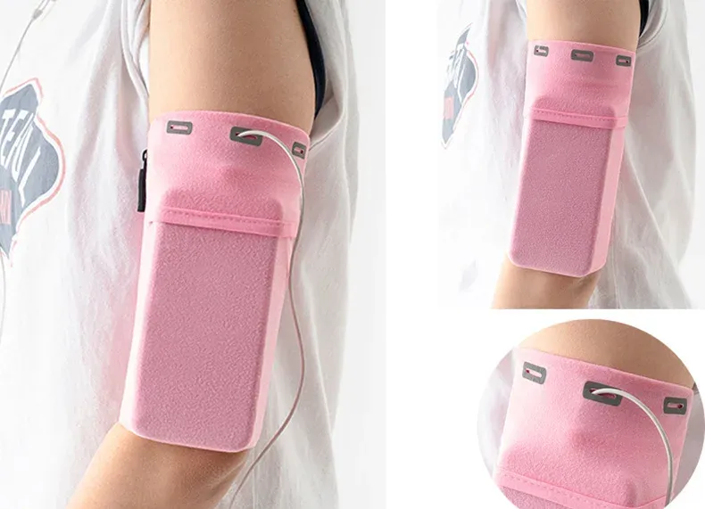 Coureur portant un brassard pour téléphone