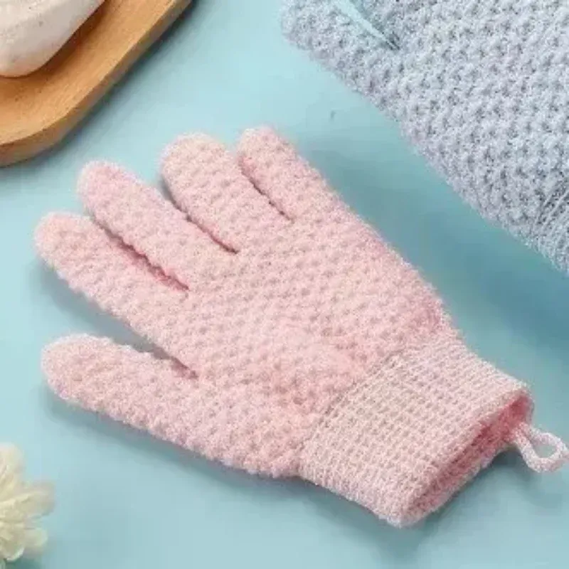 Gant de douche exfoliant à cinq doigts avec grip, pour gommage corporel et bain de boue 4