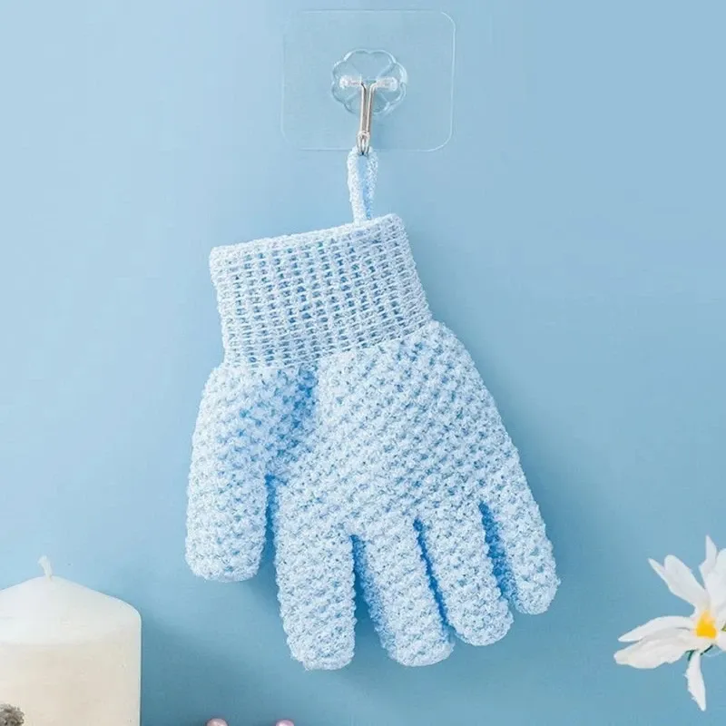Gant de douche exfoliant à cinq doigts, utilisation sous la douche