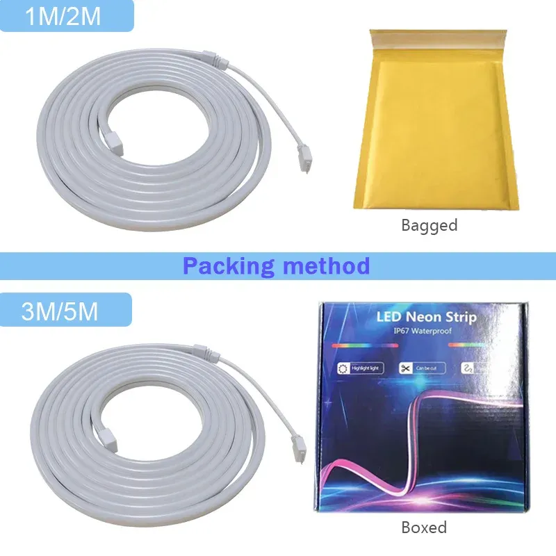 Bande LED néon USB RGB 1 m, 2 m, 3 m, 5 m, WiFi 5 V, compatible application Tuya / Smart Life et Alexa, éclairage décoratif pour gaming et maison 3