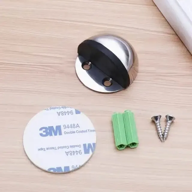 Butée de porte en acier inoxydable à double fixation sans perçage, cale murale et au sol 11