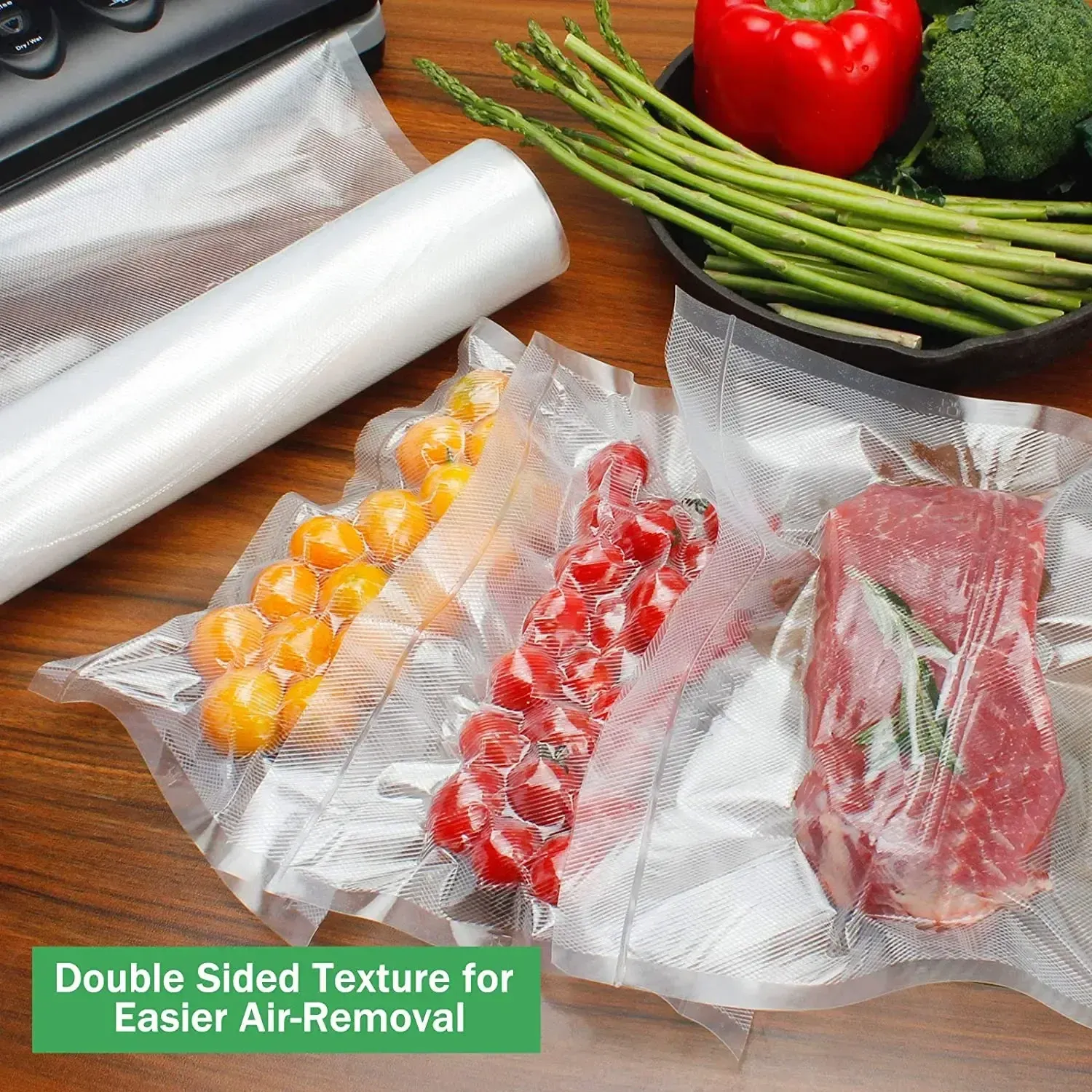 Rouleaux de sacs de mise sous vide pour la conservation des aliments, 12, 15, 20, 25 et 28 cm 2