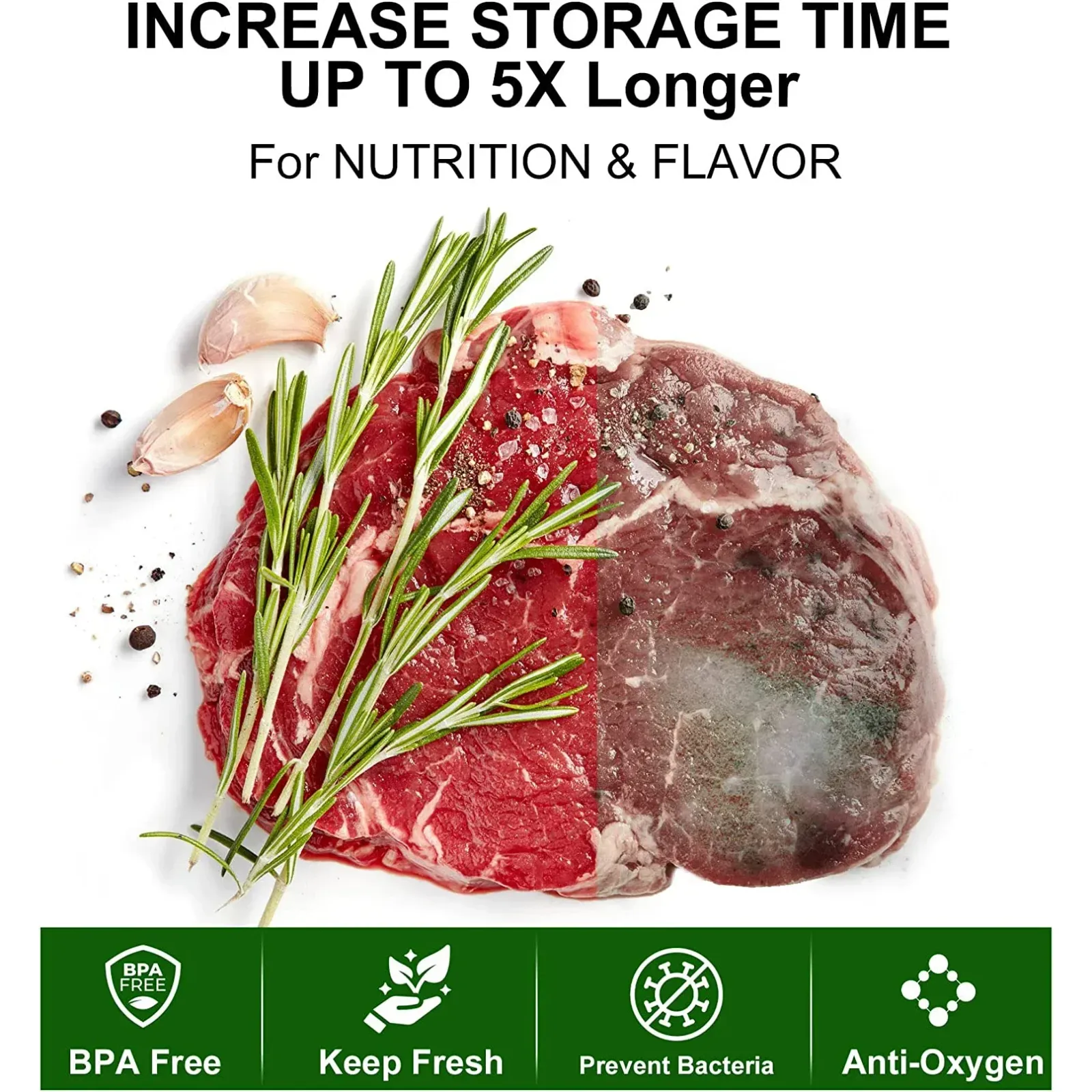 Aliments conditionnés dans les sacs sous vide