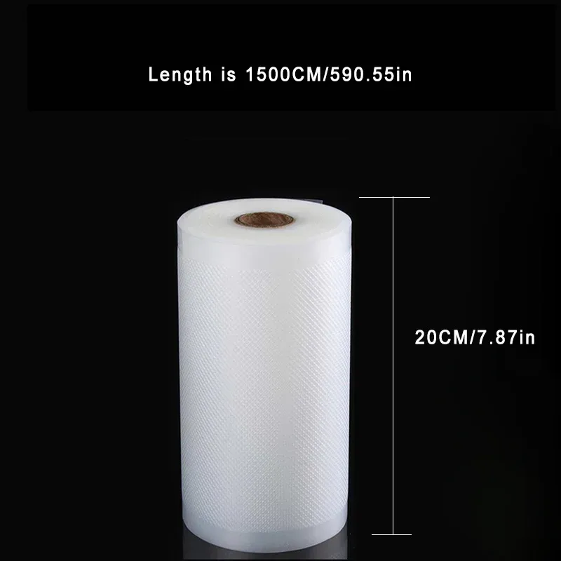 Rouleaux de sacs de mise sous vide pour la conservation des aliments, 12, 15, 20, 25 et 28 cm 16