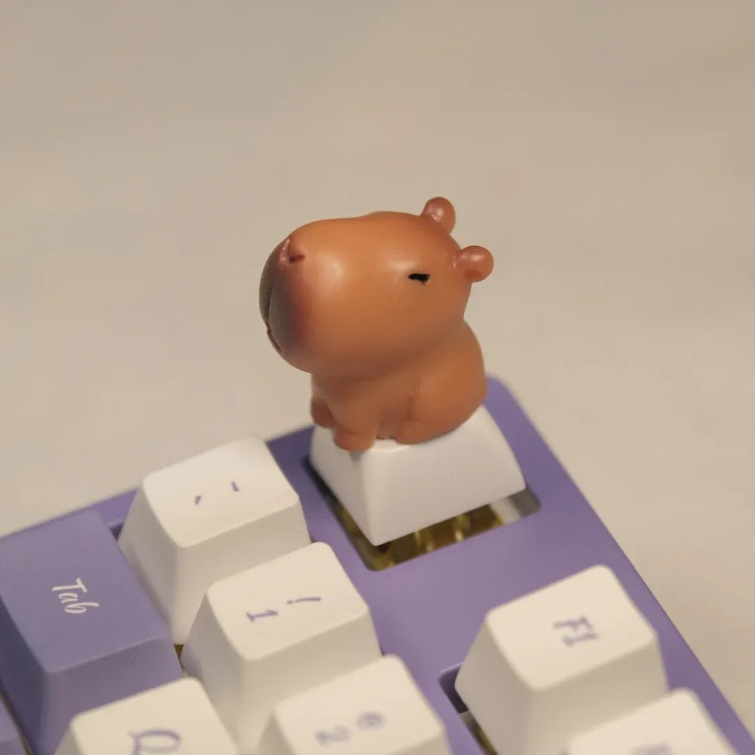 Capuchons de touches Capybara mignons, profil XDA, ensemble de capuchons de clavier mécaniques personnalisés en ABS, Kawaii, bricolage, décoration de bureau, cadeau 3