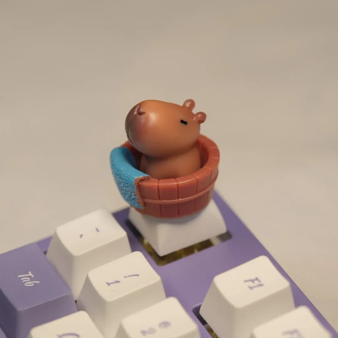 Capuchons de touches Capybara mignons, profil XDA, ensemble de capuchons de clavier mécaniques personnalisés en ABS, Kawaii, bricolage, décoration de bureau, cadeau 4