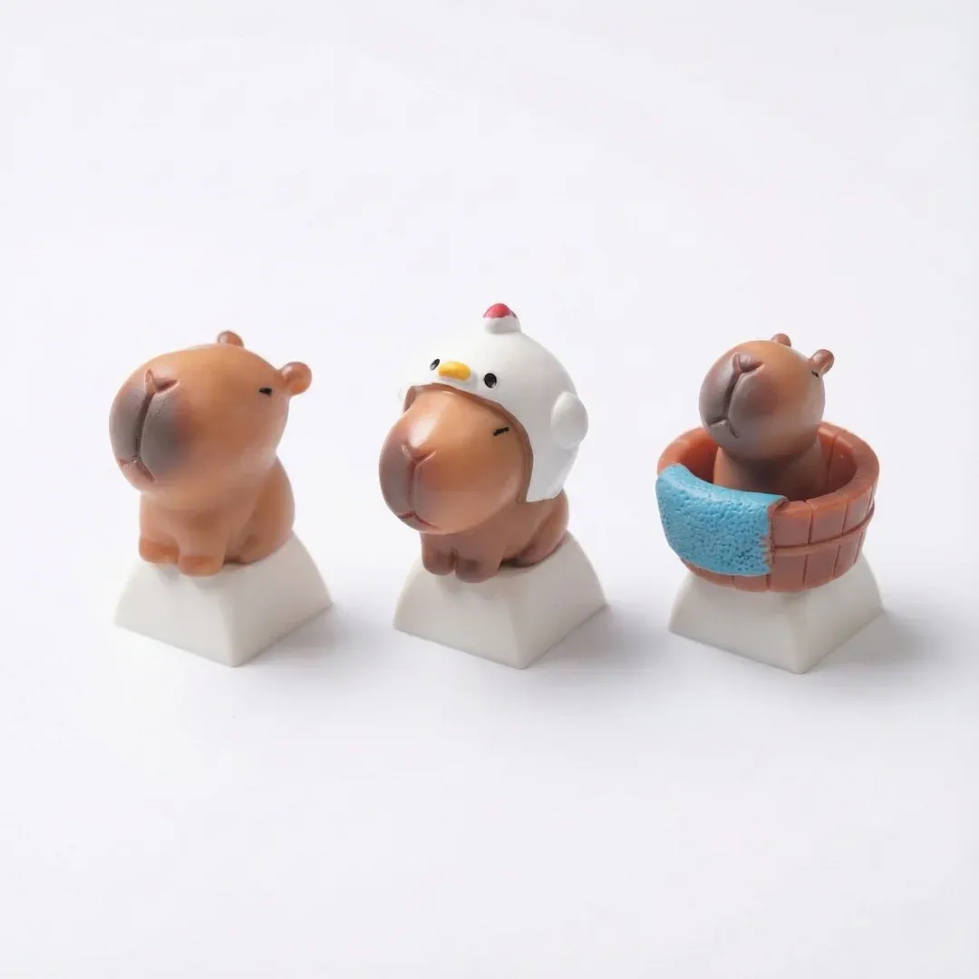 Capuchons de touches Capybara mignons, profil XDA, ensemble de capuchons de clavier mécaniques personnalisés en ABS, Kawaii, bricolage, décoration de bureau, cadeau 8