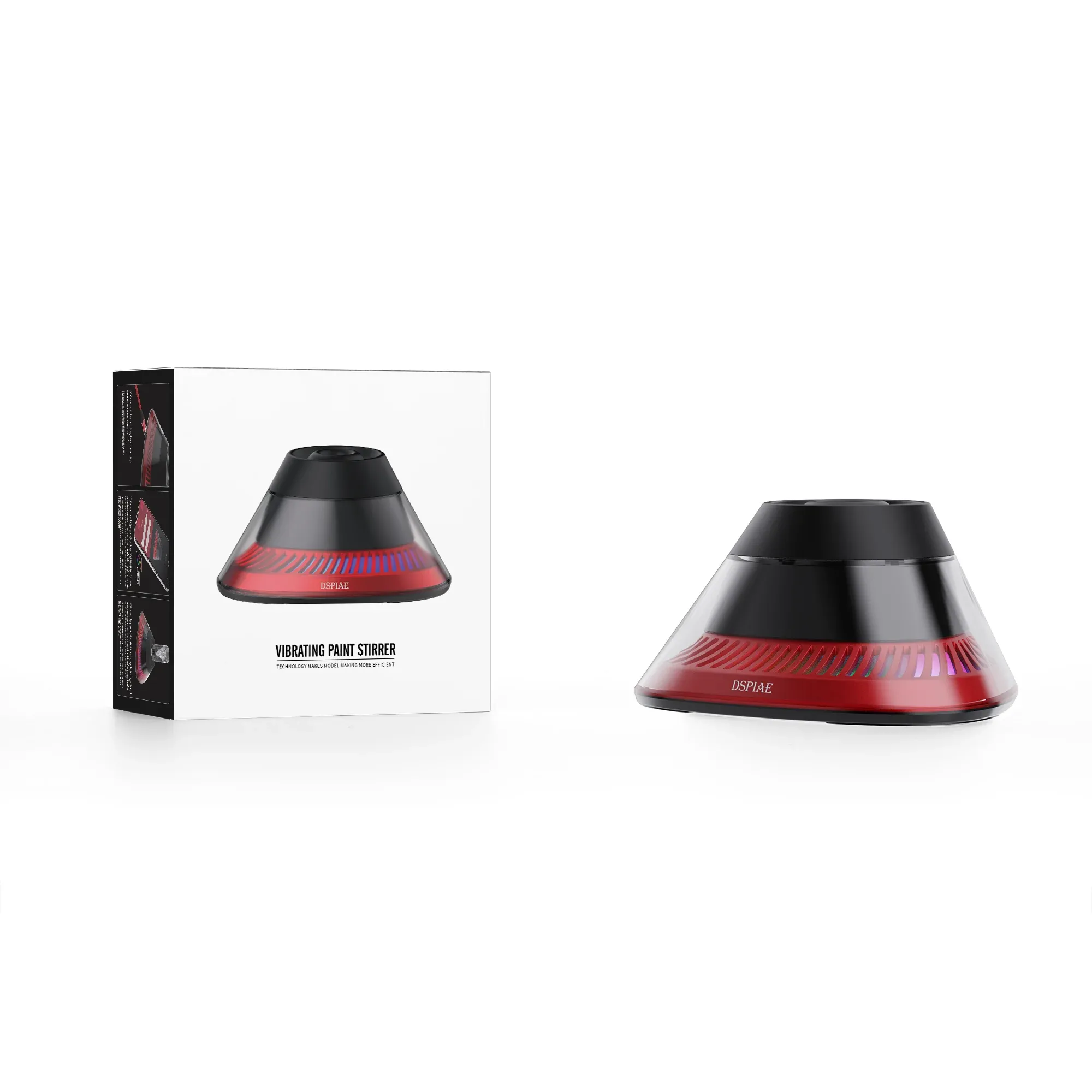 Agitateur oscillant portable DSPIAE MS-02 USB-C, mélangeur de peinture à socle en alliage d'aluminium pour la modélisation artisanale 2