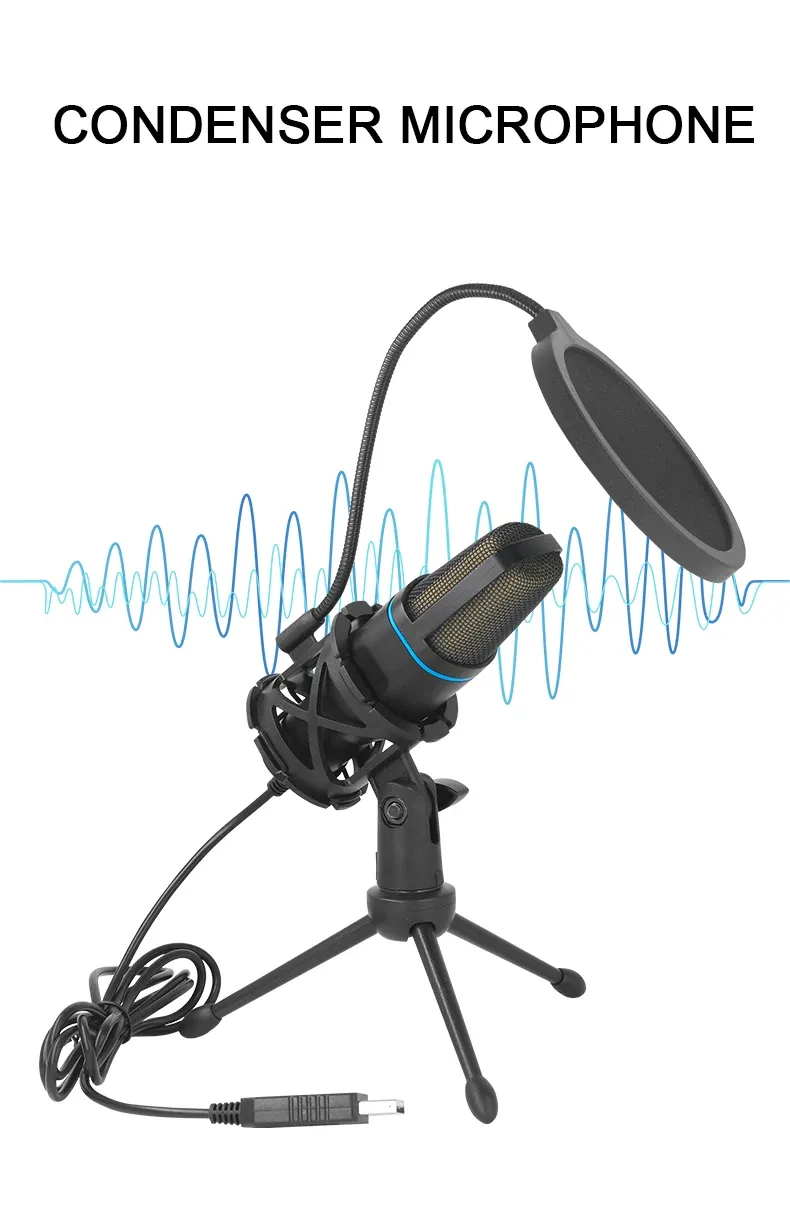 Microphone USB à condensateur RVB, vue d'ensemble