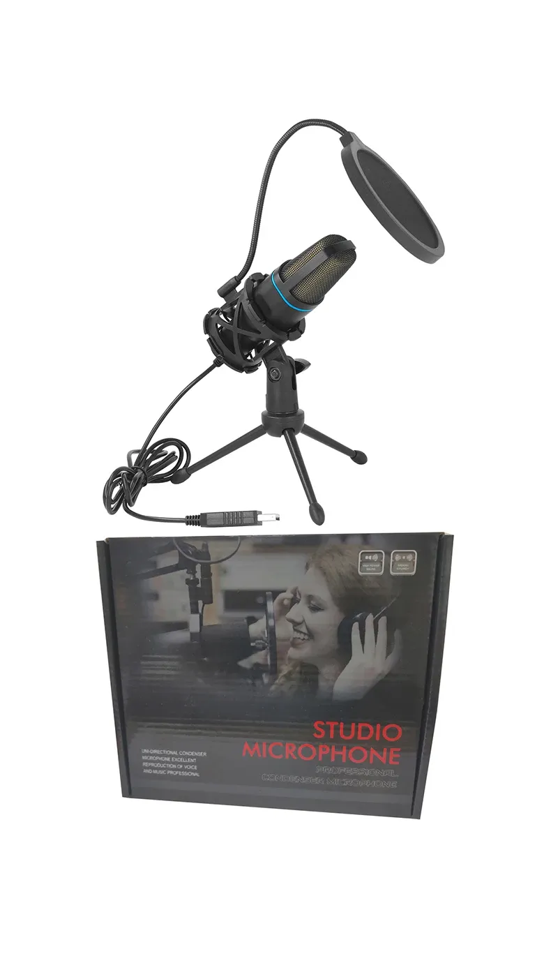 Microphone USB à condensateur RVB en situation