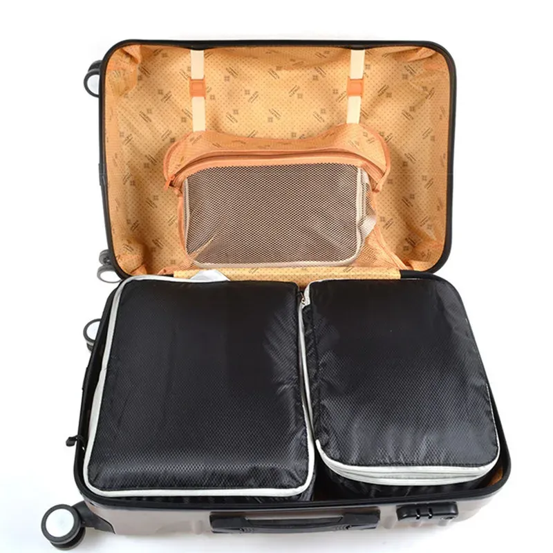 Organiseurs de bagages de voyage en nylon imperméable : cubes de compression et sacs de rangement pliables 6
