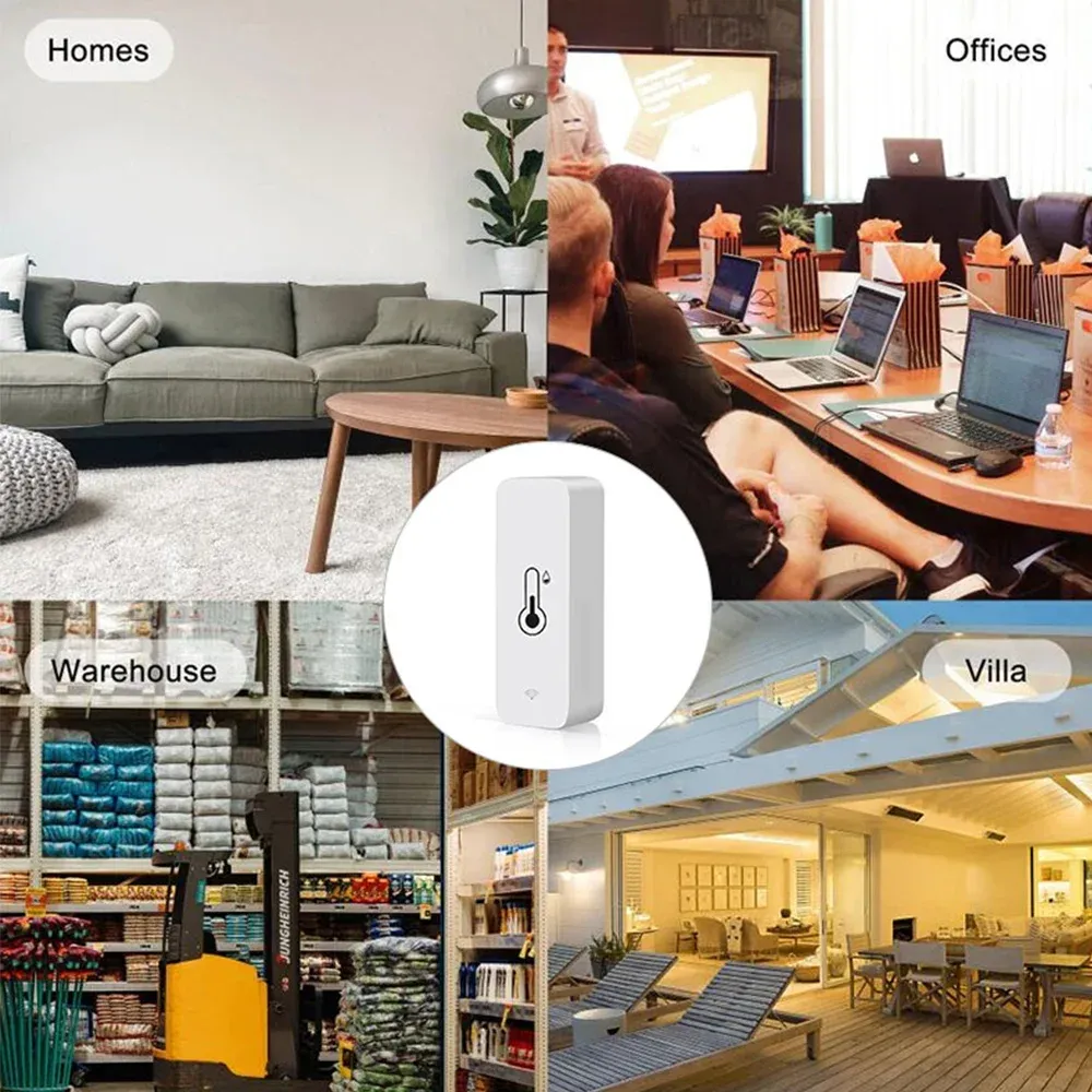 Capteur intelligent de température et d'humidité Tuya WiFi Zigbee, hygromètre d'intérieur avec suivi via application, compatible Google Home, SmartLife et Alexa 6