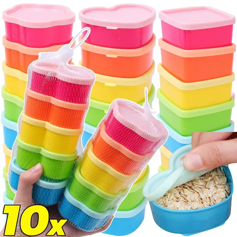 Mini boîtes à sauce portables (lot de 5 à 10) pour pique-nique, bento et boîte à déjeuner, format pratique pour ketchup, vinaigrette et condiments - Image 1