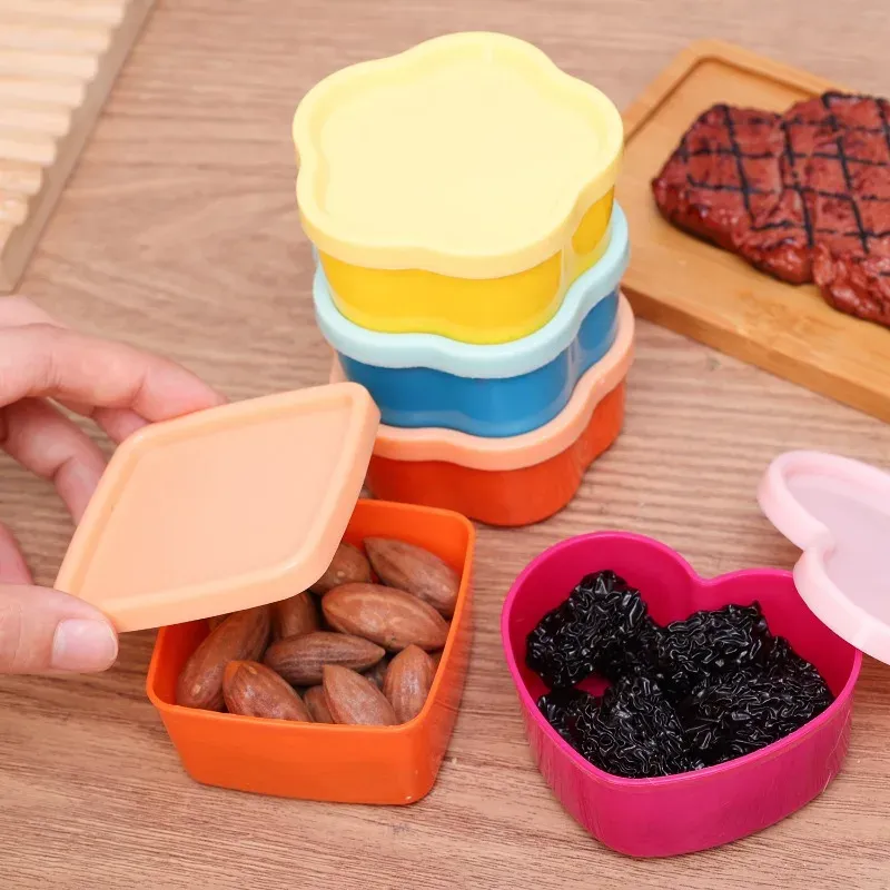 Mini boîtes à sauce portables (lot de 5 à 10) pour pique-nique, bento et boîte à déjeuner, format pratique pour ketchup, vinaigrette et condiments 3