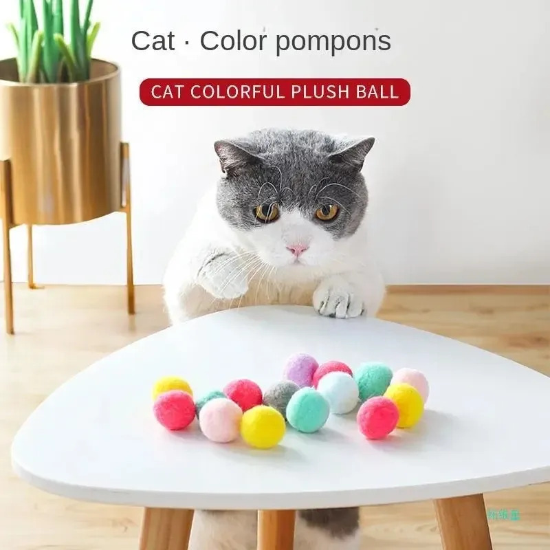 Jouet interactif pour chat : mini lanceur de balles en peluche extensible 3