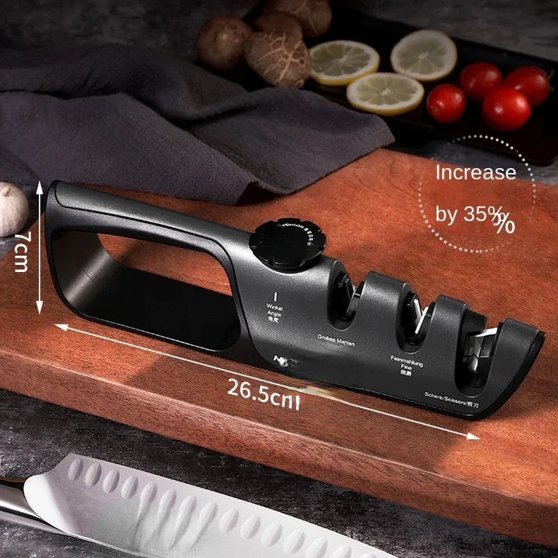 Affûteur de couteaux 5 en 1 à angle réglable pour cuisine, ciseaux professionnels, outils d'affûtage 6