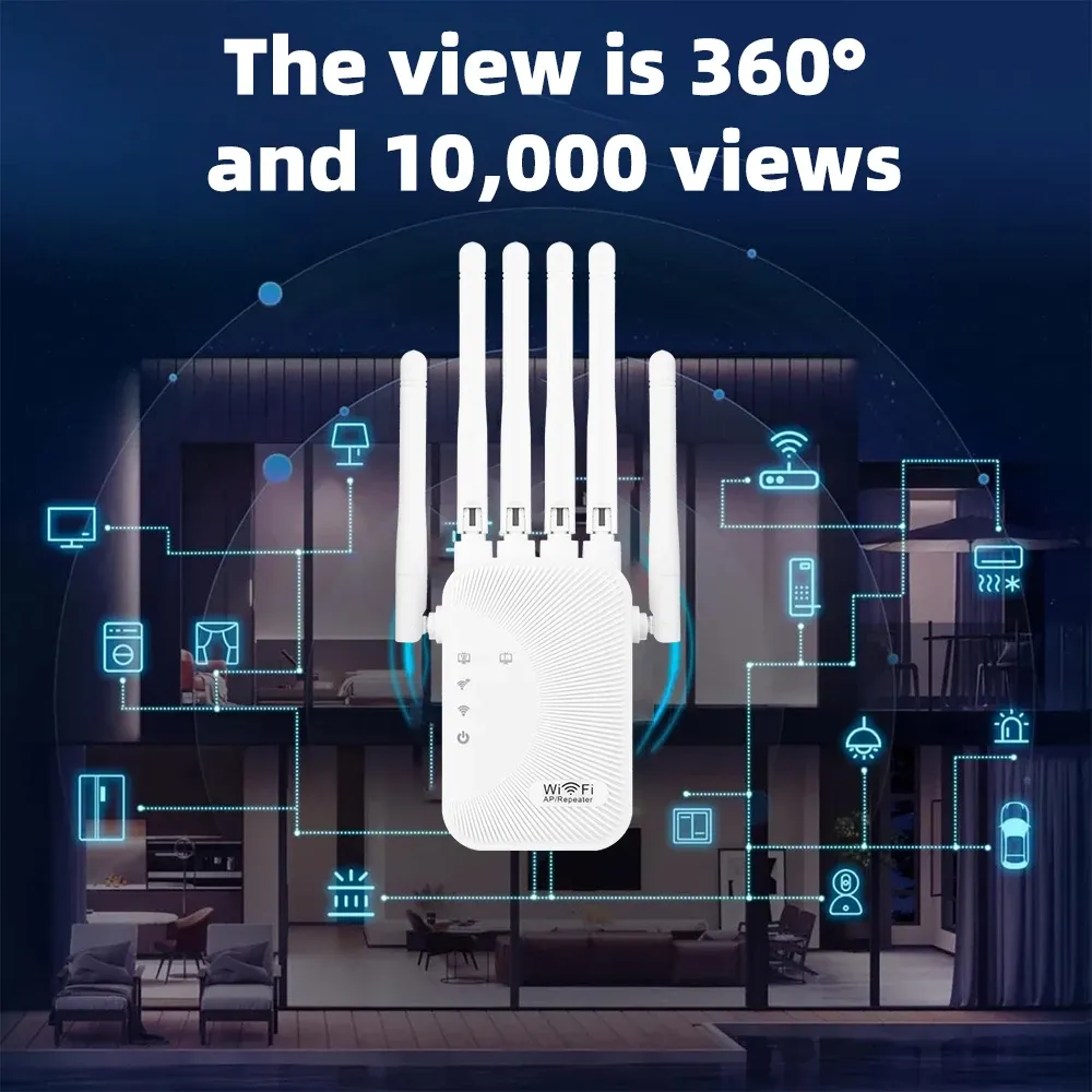 Répéteur WiFi double bande 5 GHz et 2,4 GHz 1200 Mbps, amplificateur de signal sans fil stable, installation facile pour la maison 5
