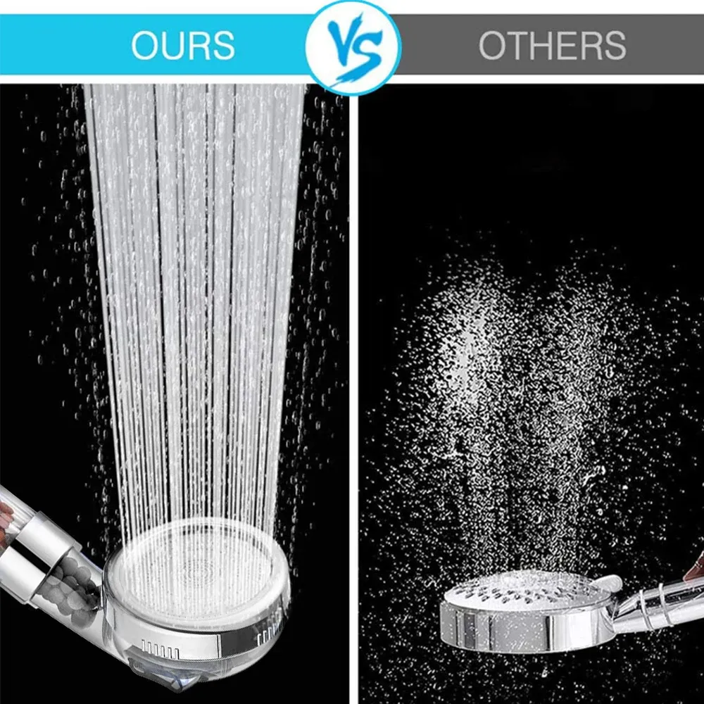 Zhangji – Pommeau de douche SPA haute pression à 3 fonctions, économie d'eau et filtre à anions 6