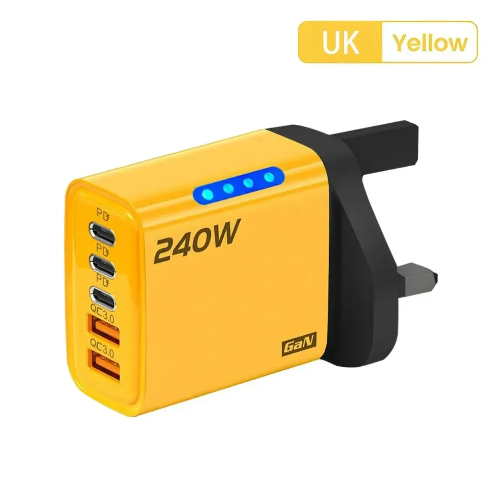 Chargeur GaN 5 ports, charge rapide USB-C PD et QC 3.0, adaptateur secteur pour iPhone, Samsung, Xiaomi, Huawei, ordinateur portable et tablette 12