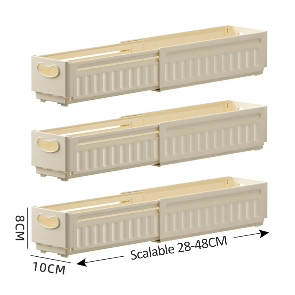Organisateur de tiroir rétractable et réglable, empilable, pour cuisine et maison (lot de 1 ou 3 pièces) 9