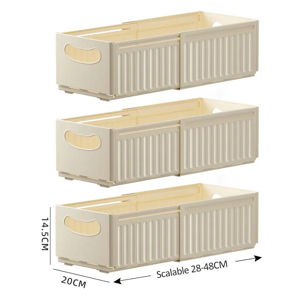 Organisateur de tiroir rétractable et réglable, empilable, pour cuisine et maison (lot de 1 ou 3 pièces) 10