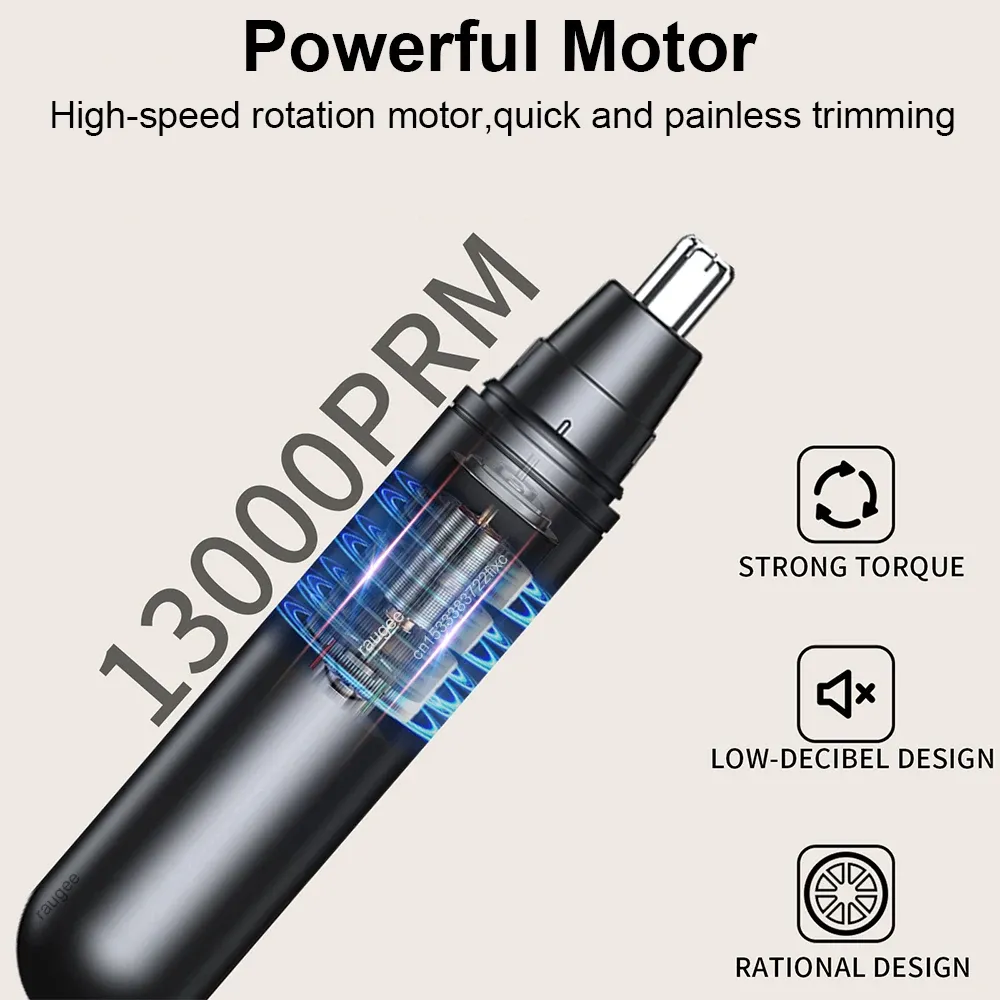 Tondeuse à poils de nez électrique rechargeable, format compact et portable, pour nez et oreilles 3