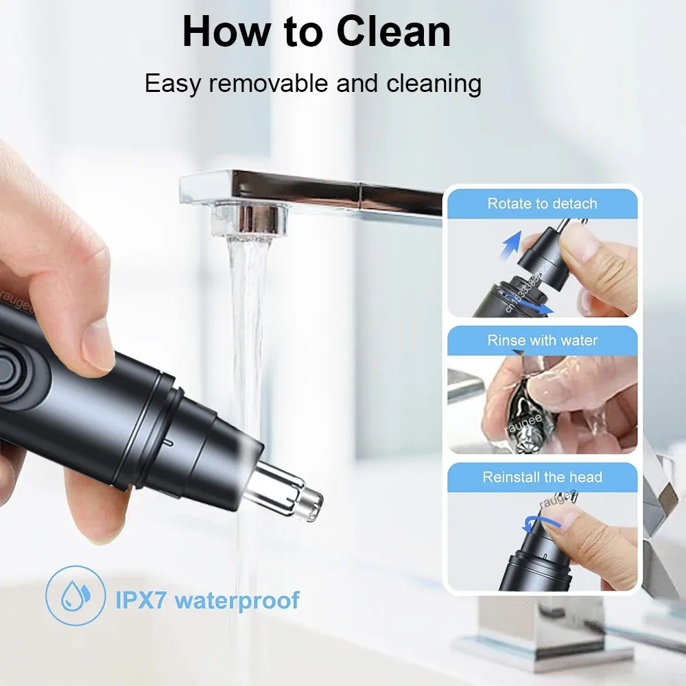 Tondeuse à poils de nez électrique rechargeable, format compact et portable, pour nez et oreilles 5
