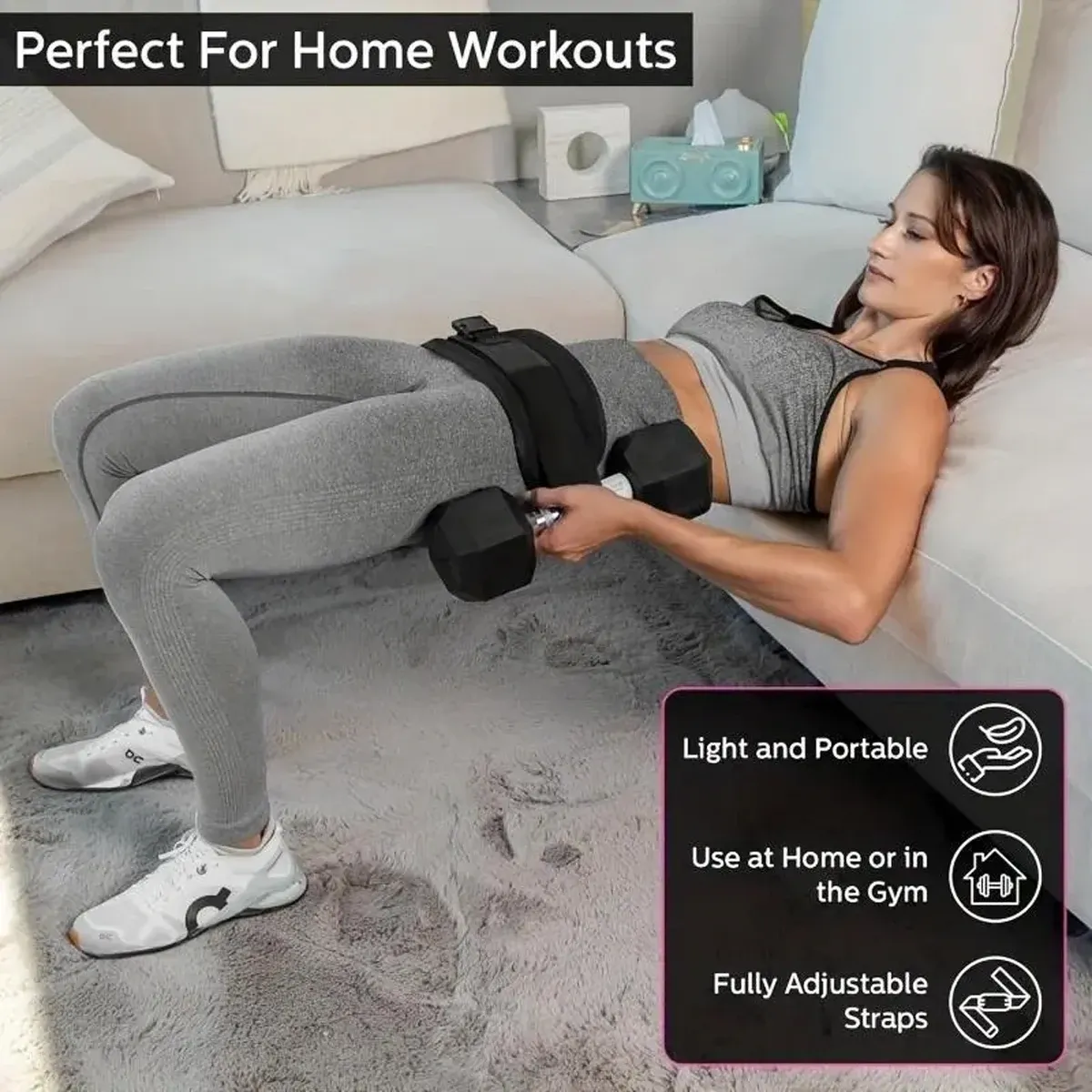 Ceinture de taille lestée réglable pour le remodelage des hanches et l'entraînement à domicile 5