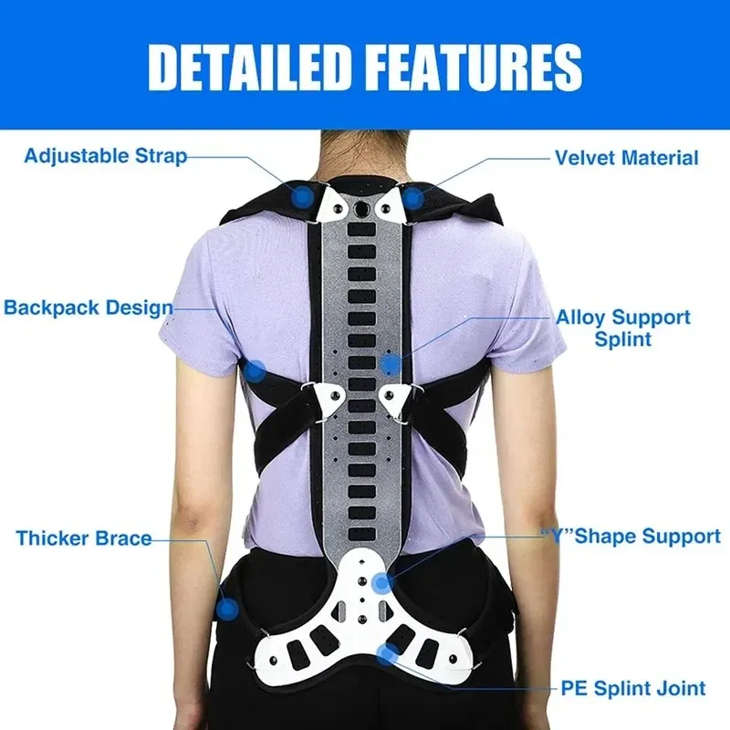 Correcteur de posture réglable pour femmes et hommes, redresseur de dos et soutien de la colonne vertébrale 3