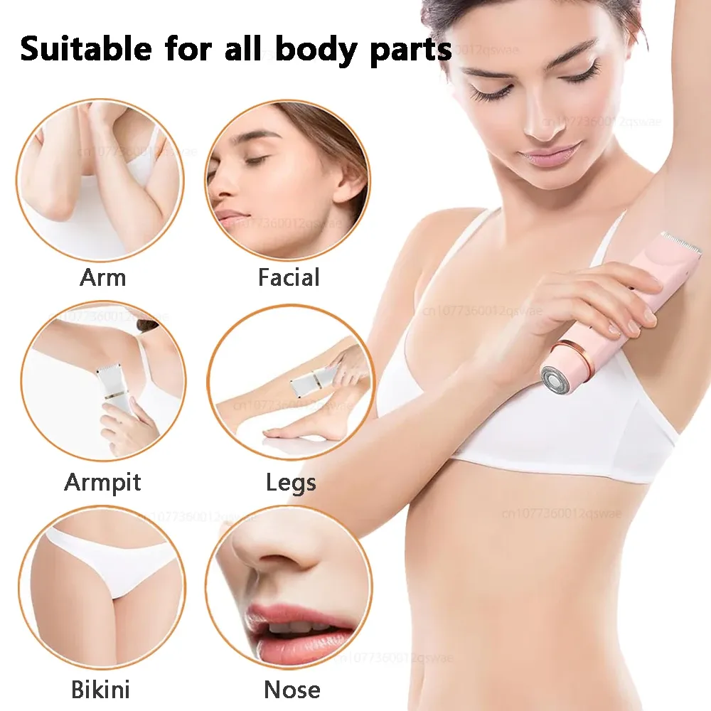 Rasoir électrique à double tête pour femme, épilateur corporel pour jambes, aisselles et maillot 2