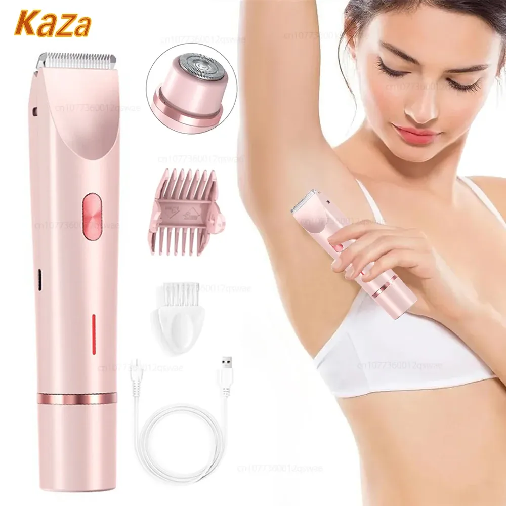 Rasoir électrique à double tête pour femme, épilateur corporel pour jambes, aisselles et maillot