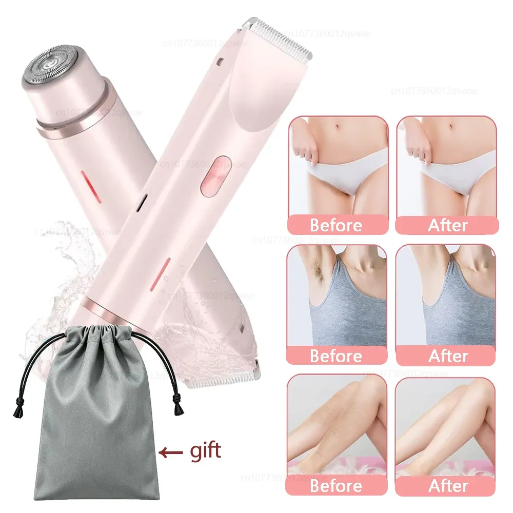 Rasoir électrique à double tête pour femme, épilateur corporel pour jambes, aisselles et maillot 4