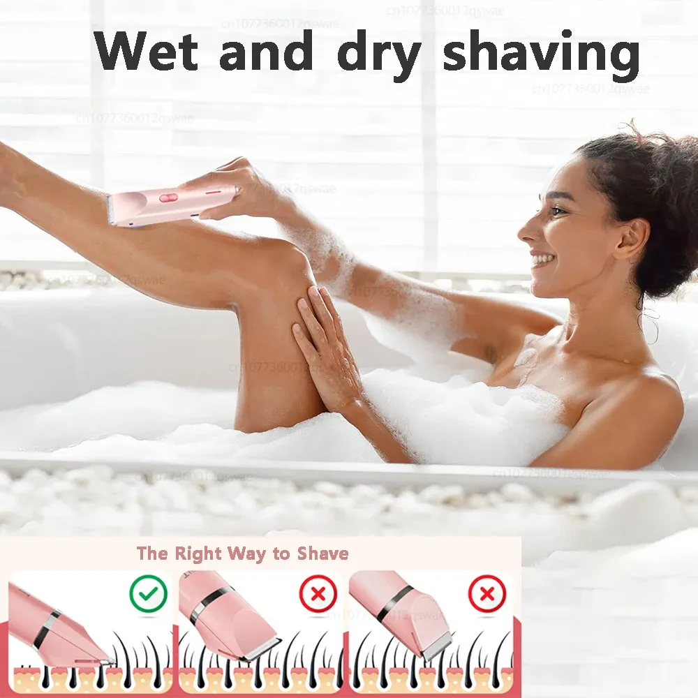 Rasoir électrique à double tête pour femme, épilateur corporel pour jambes, aisselles et maillot 5