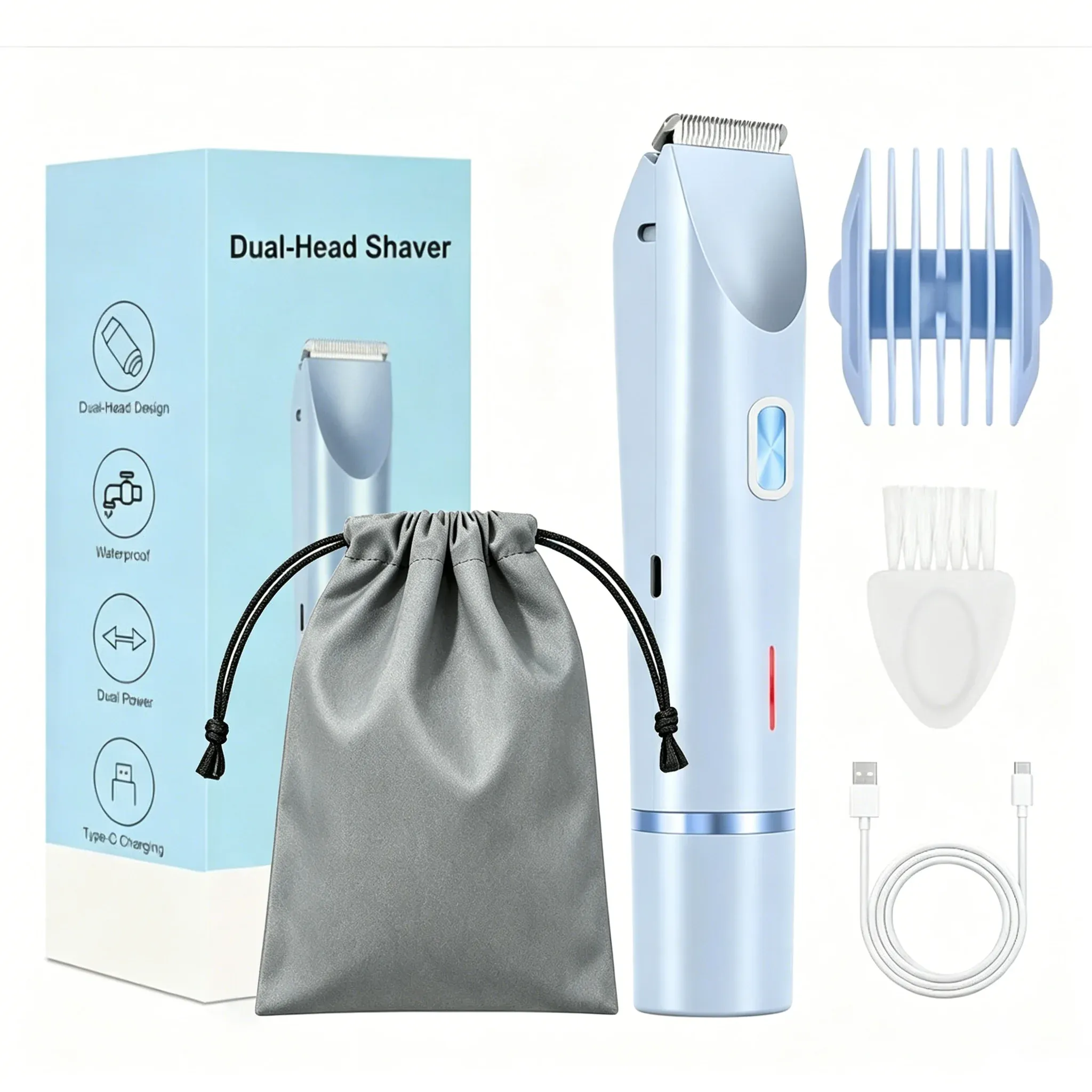 Rasoir électrique à double tête pour femme, épilateur corporel pour jambes, aisselles et maillot 9