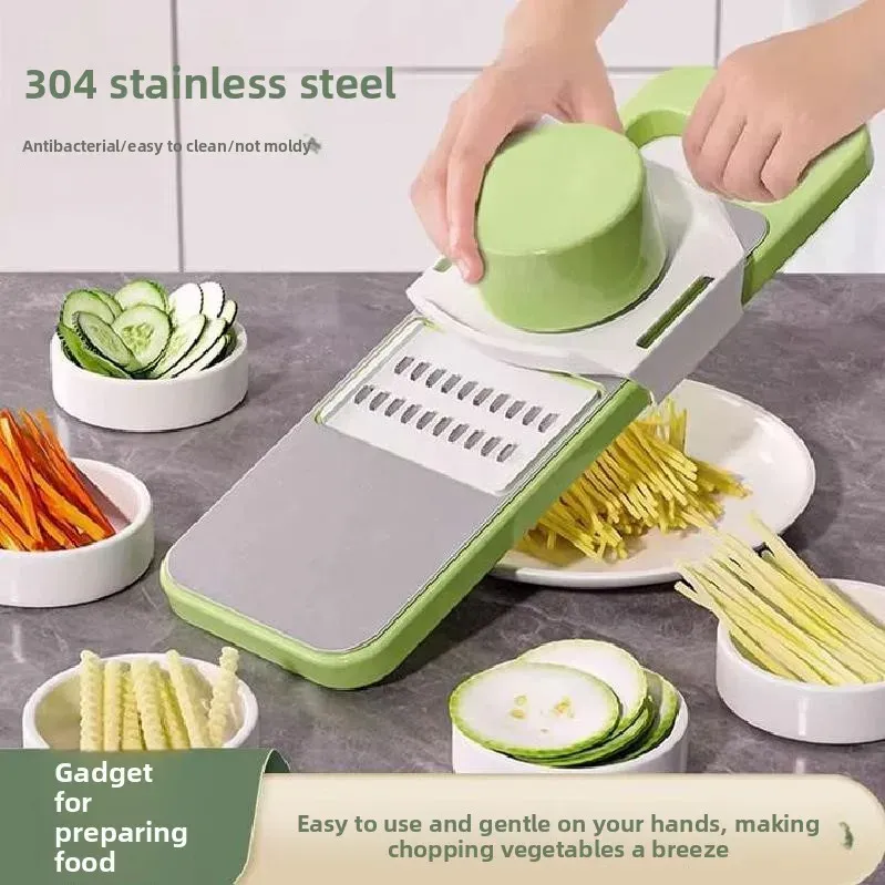 Râpe multifonctionnelle pour légumes, coupe-légumes de cuisine, trancheuse à légumes, râpe à insertion avec protège-main, couteau à fruits