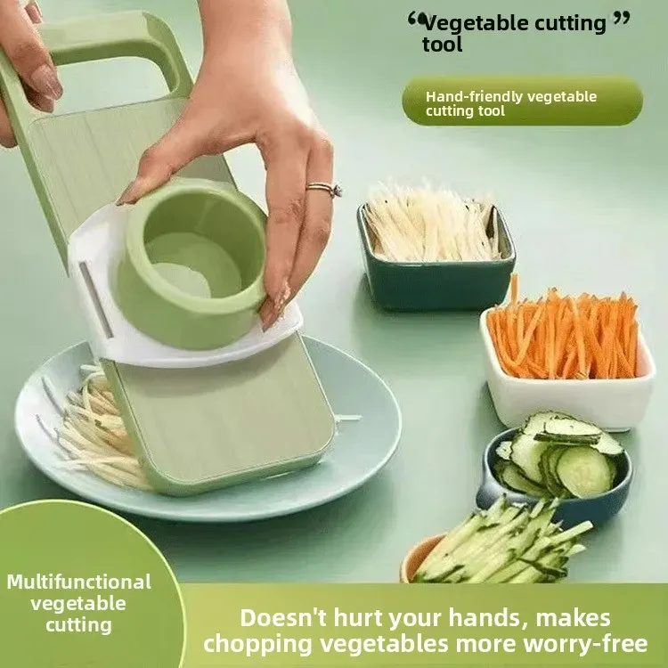 Râpe multifonctionnelle pour légumes, coupe-légumes de cuisine, trancheuse à légumes, râpe à insertion avec protège-main, couteau à fruits 2