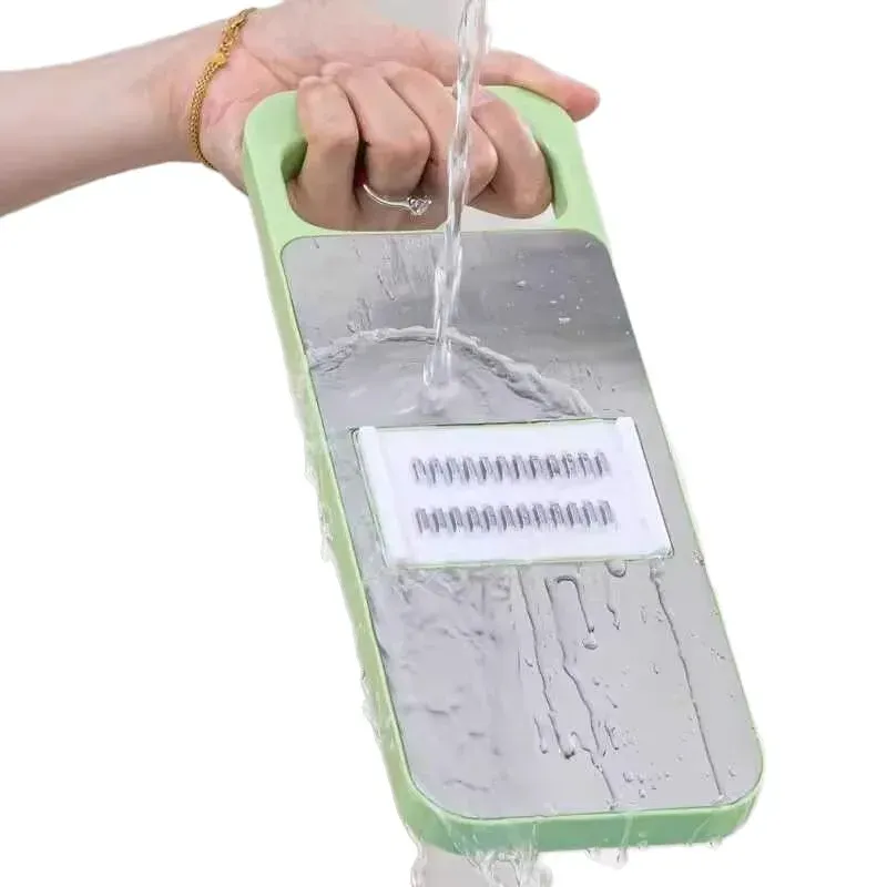Râpe multifonctionnelle pour légumes, coupe-légumes de cuisine, trancheuse à légumes, râpe à insertion avec protège-main, couteau à fruits 6