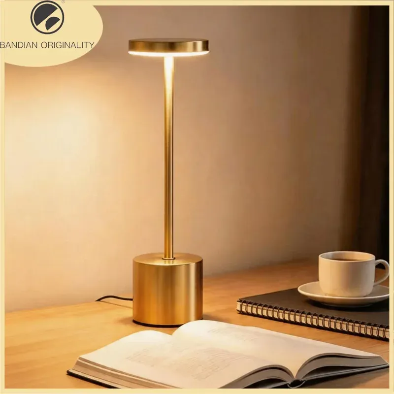Lampe de table LED avec capteur tactile, veilleuse rechargeable par USB, lampe de chevet portable sans fil, lampe de lecture pour restaurant, hôtel, bar - Image 1