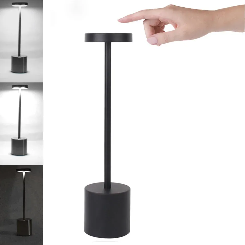 Lampe de table LED avec capteur tactile, veilleuse rechargeable par USB, lampe de chevet portable sans fil, lampe de lecture pour restaurant, hôtel, bar 10