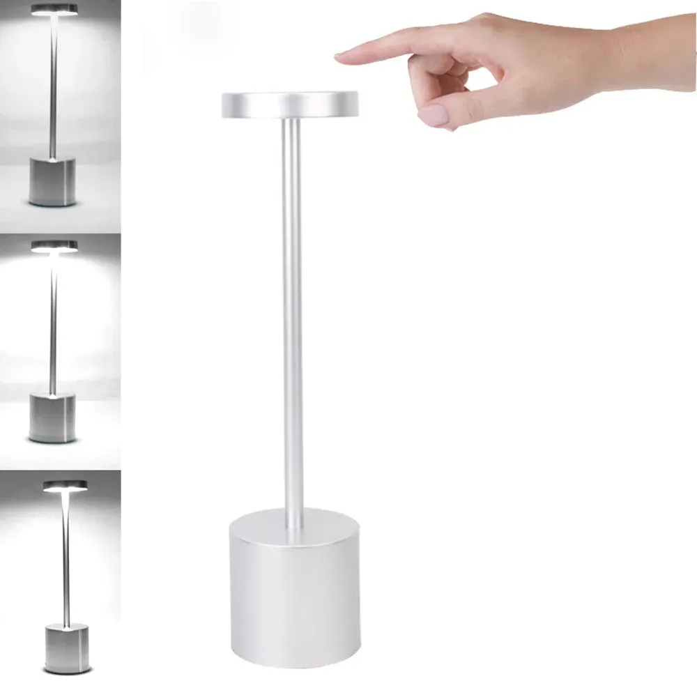 Lampe de table LED avec capteur tactile, veilleuse rechargeable par USB, lampe de chevet portable sans fil, lampe de lecture pour restaurant, hôtel, bar 8