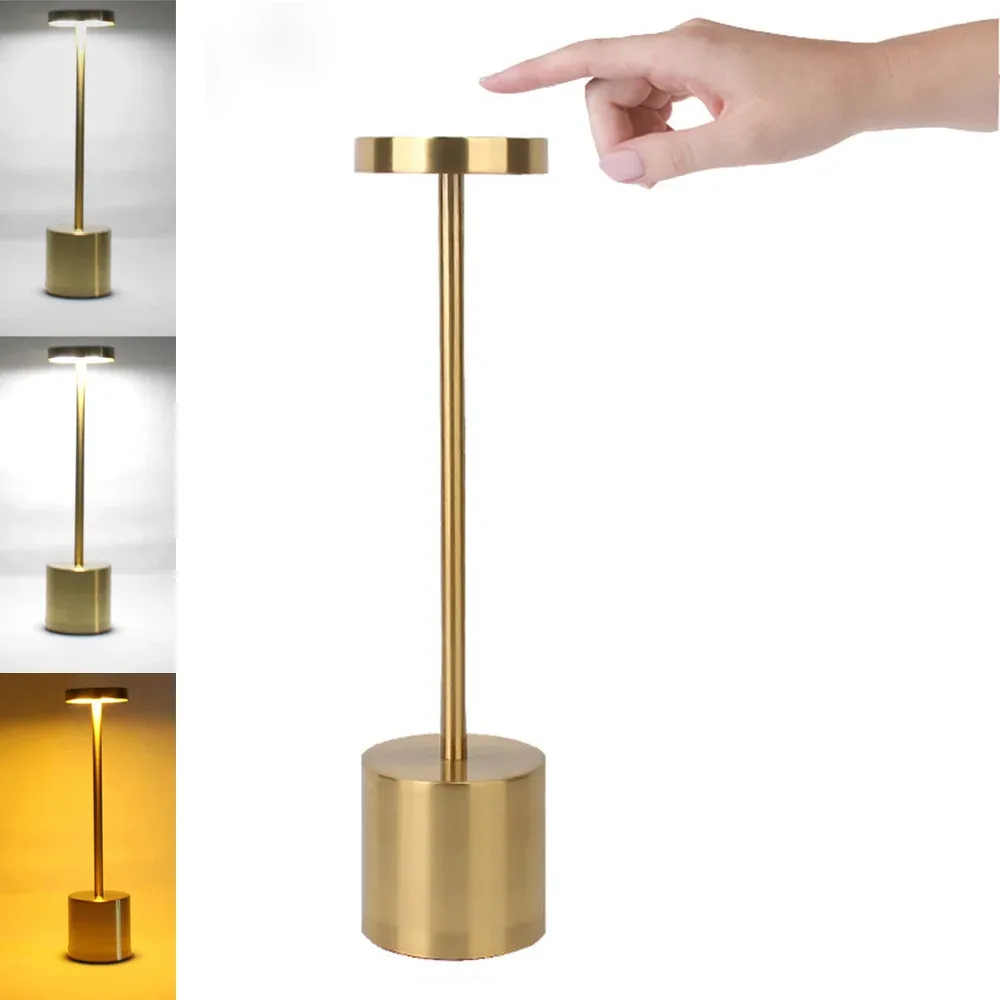 Lampe de table LED avec capteur tactile, veilleuse rechargeable par USB, lampe de chevet portable sans fil, lampe de lecture pour restaurant, hôtel, bar 9