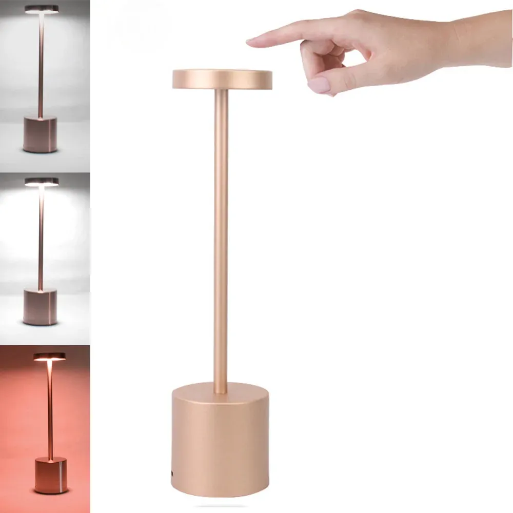 Lampe de table LED avec capteur tactile, veilleuse rechargeable par USB, lampe de chevet portable sans fil, lampe de lecture pour restaurant, hôtel, bar 7