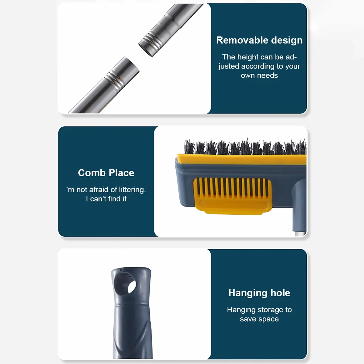 Brosse accrochée au mur de la salle de bain