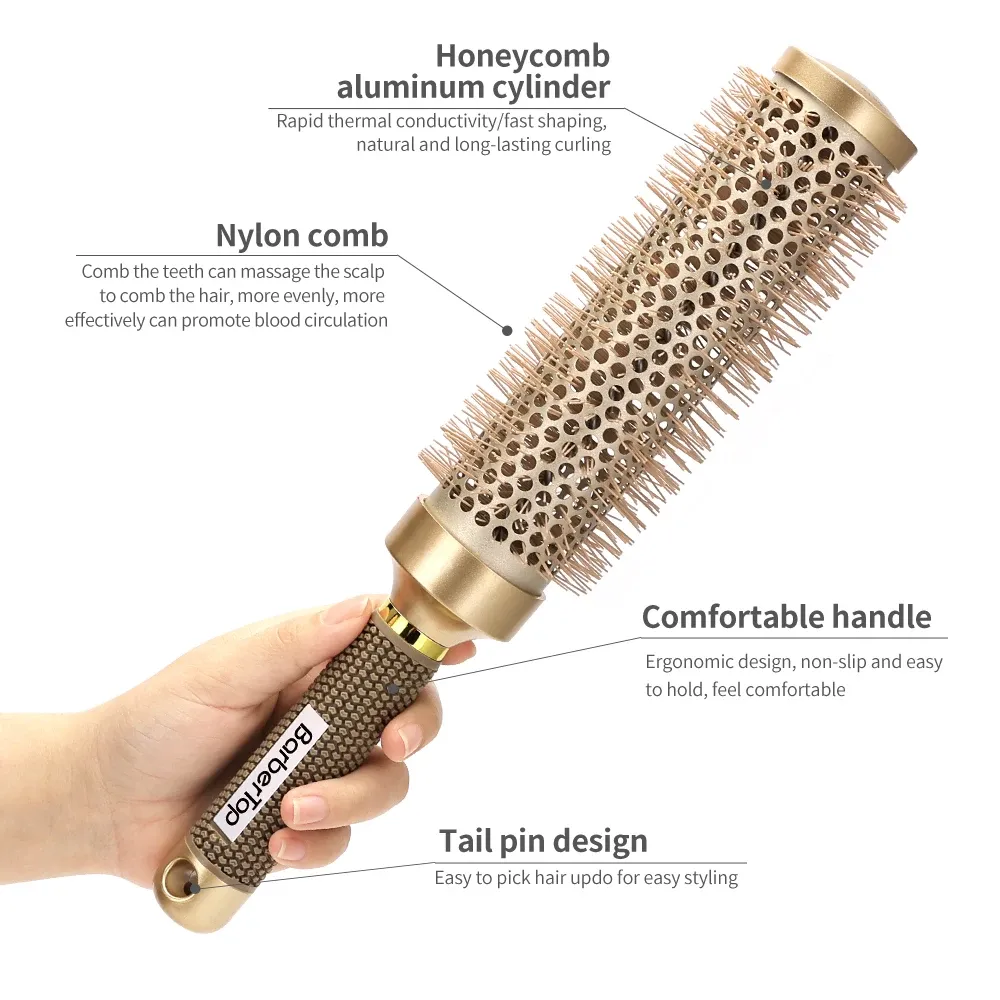 Brosse à cheveux extra longue 35 cm résistante à la chaleur, volumisante, pour salon professionnel 3