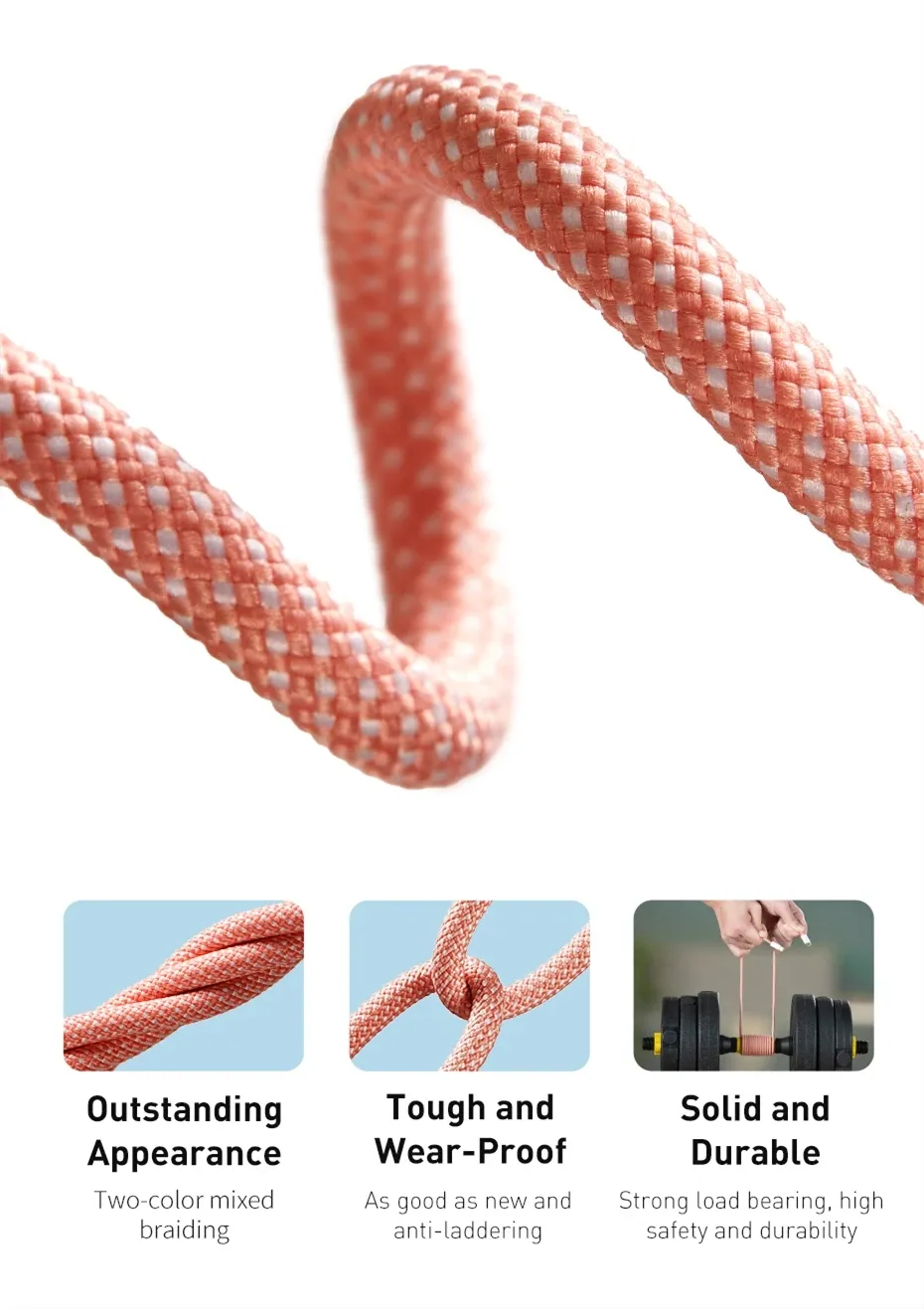 Procédé de tressage bicolore du câble Baseus