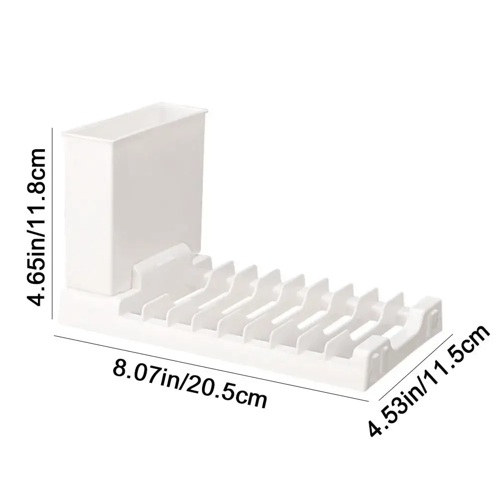 Égouttoir à vaisselle pliable en plastique 2 en 1, gain de place, grande capacité, avec porte-couverts, bol et baguettes 7