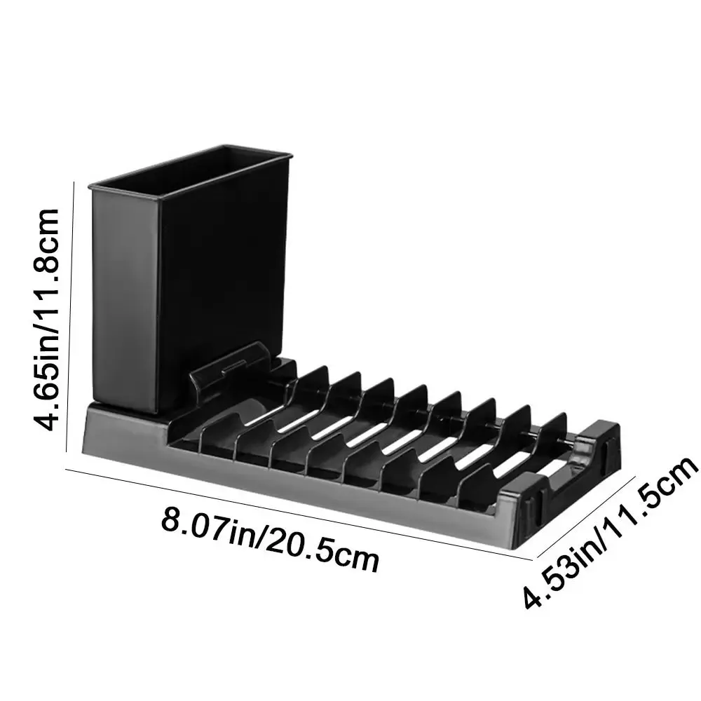 Égouttoir à vaisselle pliable en plastique 2 en 1, gain de place, grande capacité, avec porte-couverts, bol et baguettes 9