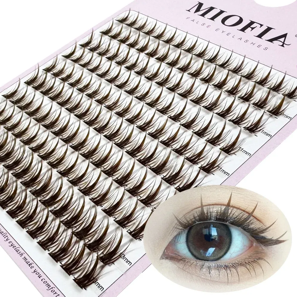Cils anime 10 rangées, faux cils de cosplay, cils naturels effilés, cils en vison naturel, bouquets de cils individuels 3D style manga, outils de maquillage 8